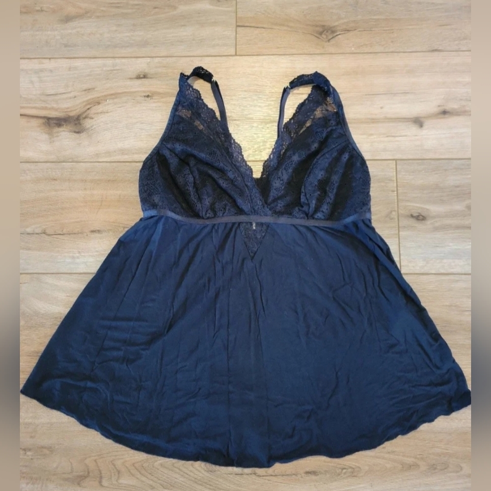 Soma black camisole teddy. Size medium. - Picture 6 of 8
